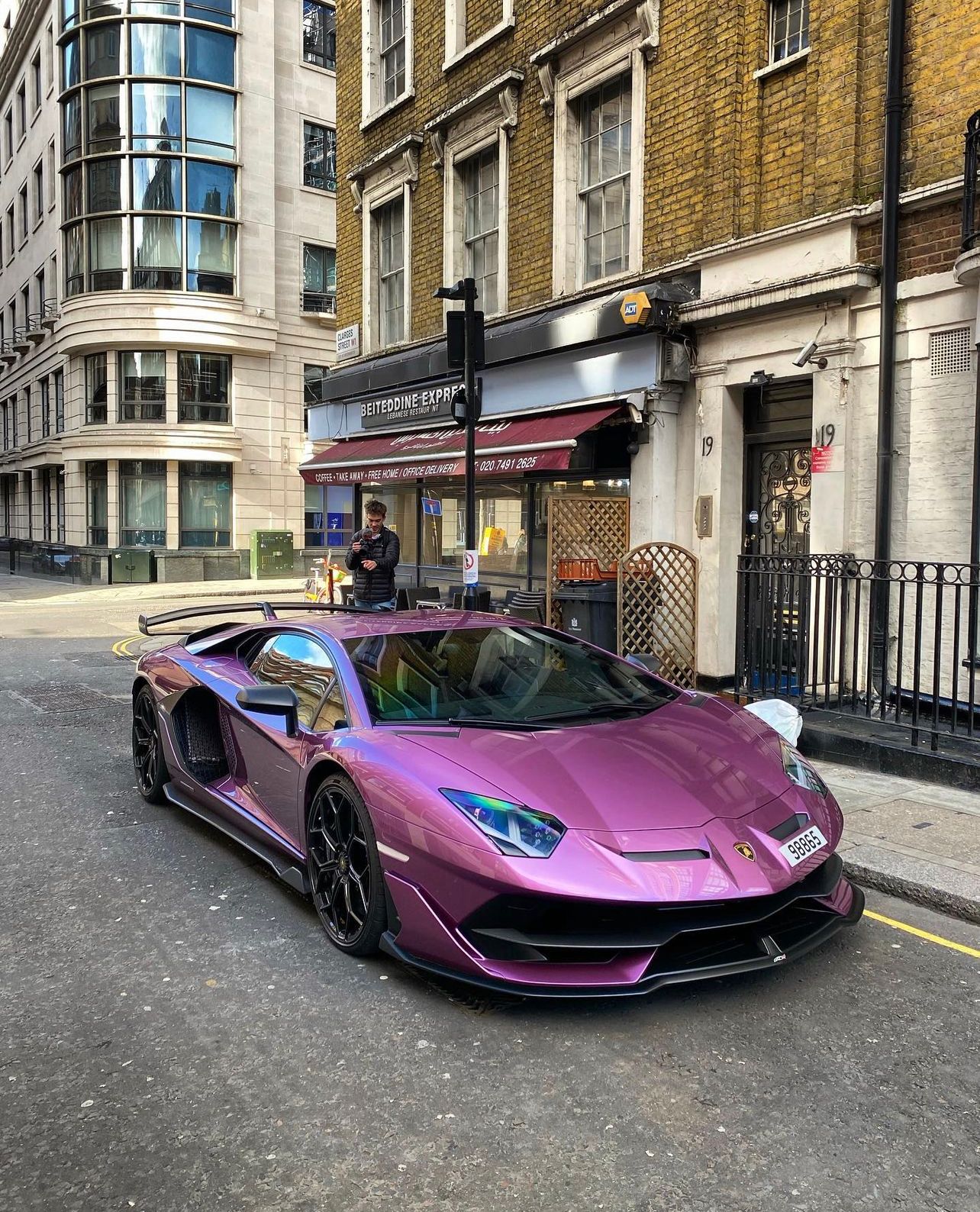Purple Lamborghini Aventador 