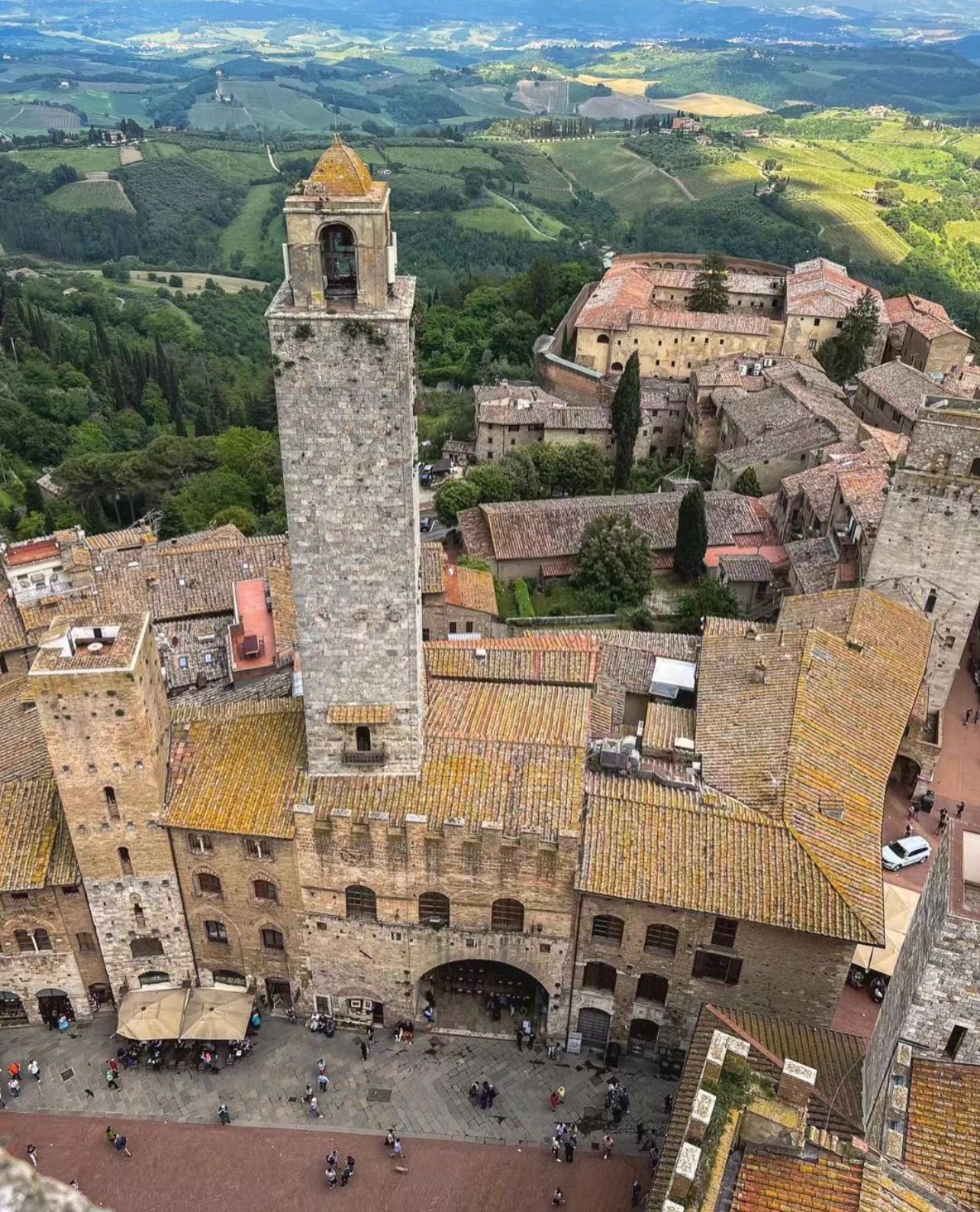 San Gimignano, Tuscany from drone