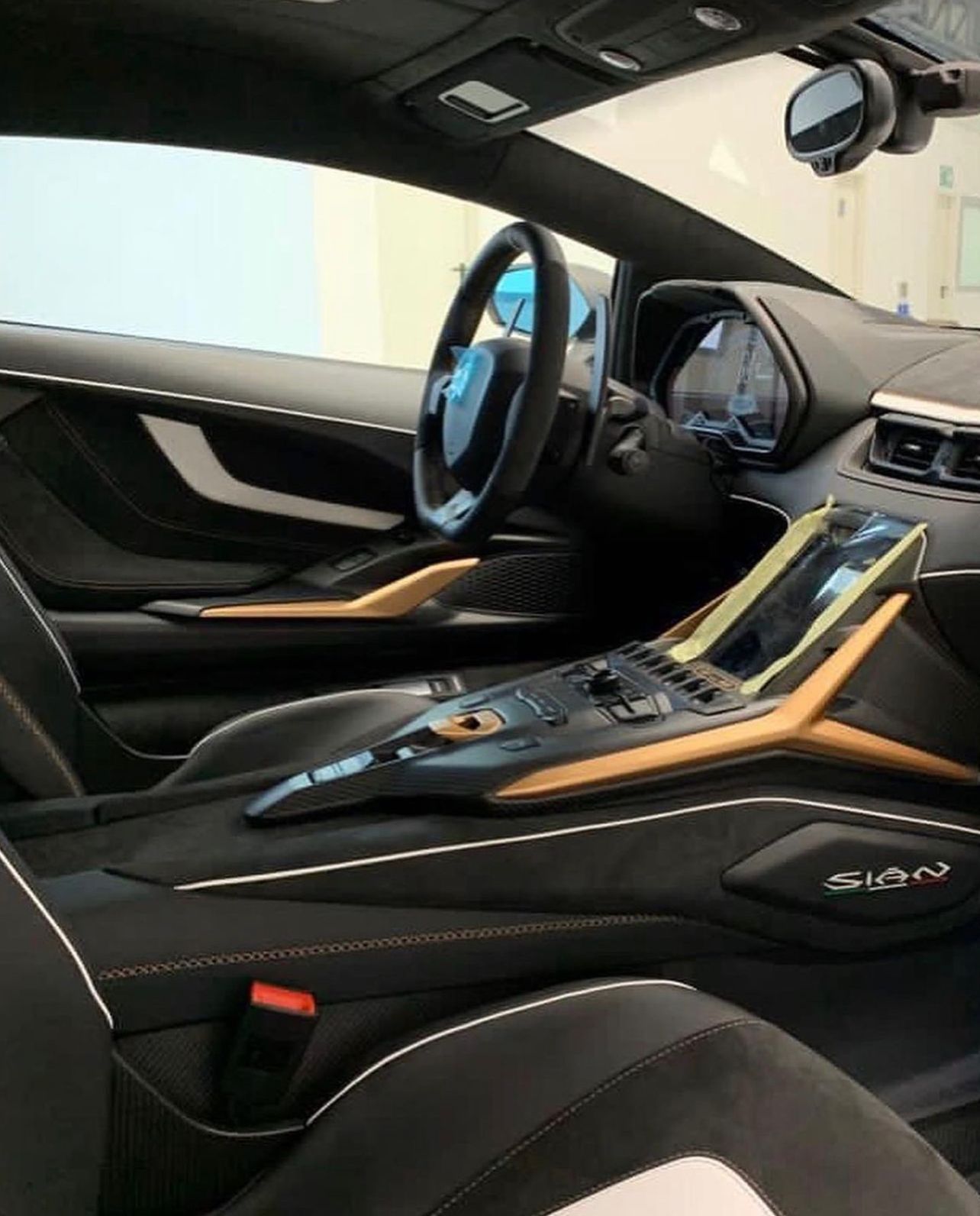 Interior of Lamborghini Sian