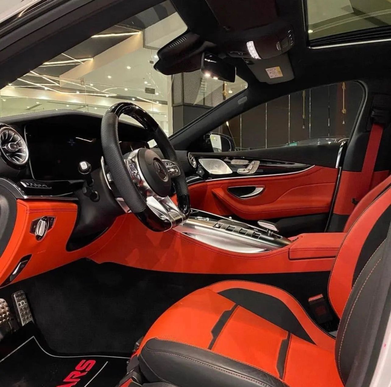 Red Interior of Luxury Cars