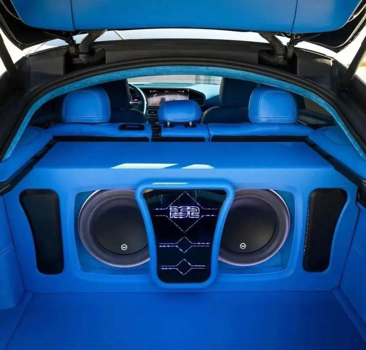 Blue Interior of Benz